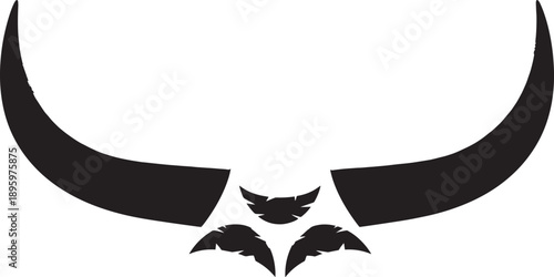 Black devil horns and mustache isolated on white background