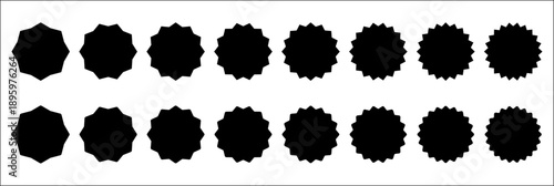Starburst sticker icon set collection. For special offers or promotions. Vector illustration.