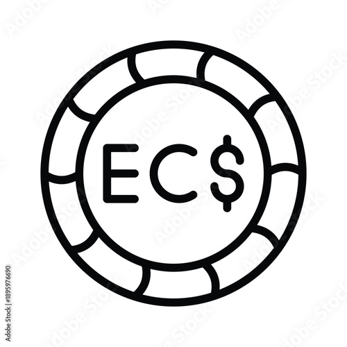 Check out this line icon of caribbean dollar design