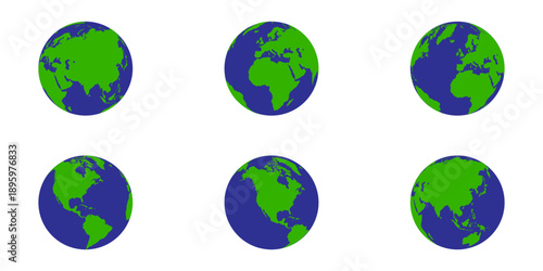 World maps, earth globe icons svg cut file. Isolated vector illustration.