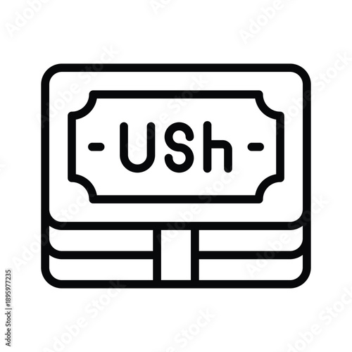 A captivating line icon of ugandan shilling is scalable