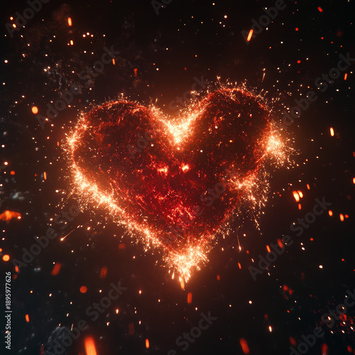 heart shaped fire