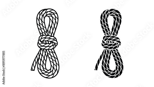 Detailed illustration of a knot in two different styles