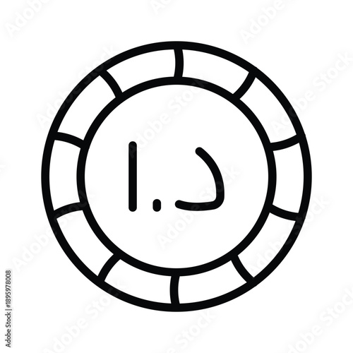 Well crafted line icon of jordanian dinar is editable