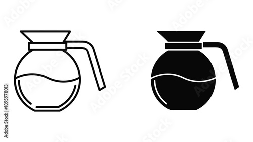 Simple black and white coffee maker illustration