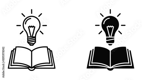 Idea generation through reading illustrated with light bulb
