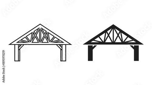Simple roof truss structure outline illustration