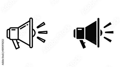 Loudspeaker icon set for announcement and communication