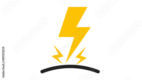 Yellow lightning bolt electric symbol.