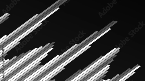 Moving vertical bars creating abstract visual pattern in monochrome scene