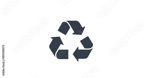 Recycling Symbol Icon on White Background.