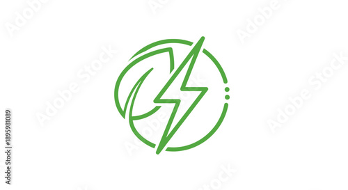 Green lightning bolt logo emblem on white background.