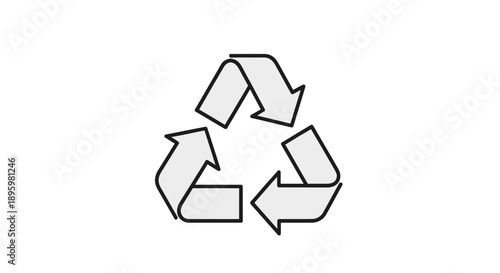 Simple black recycling symbol on white background.