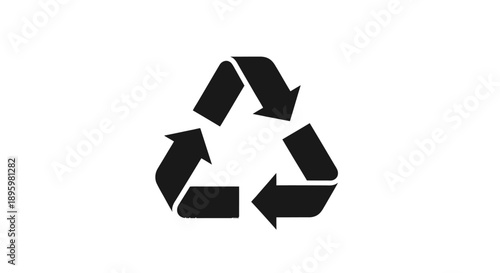 Recycling Symbol Icon on White Background.