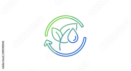 Sustainable Eco Friendly Green Energy Cycle Logo Design.