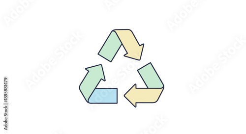 Recycling Symbol with Colored Arrows Indicating Sustainability.