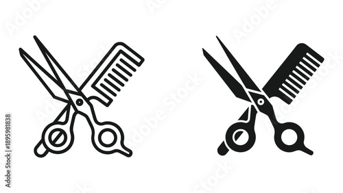 Scissors and comb vector illustration for barber shop