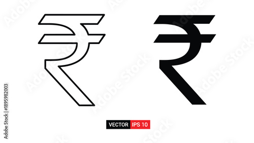 Indian rupee symbol vector illustration