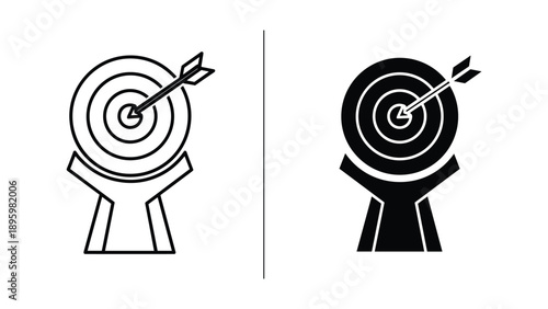 Target with arrow in hand illustration