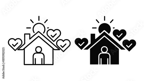 Home sweet home with heart and love