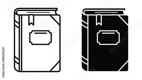 Simple line art illustration of two books