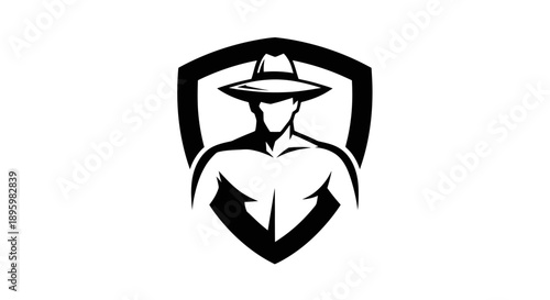 Man in Hat Shield Emblem