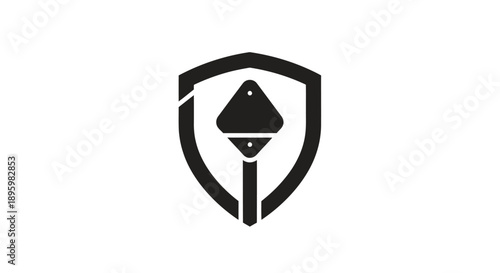 Shield with a Pointer Icon Vector