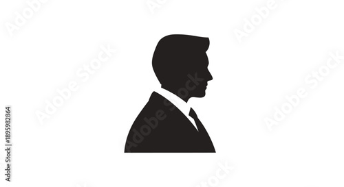Silhouette of a businessman in profile