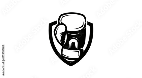 Boxing Glove Inside Shield Icon