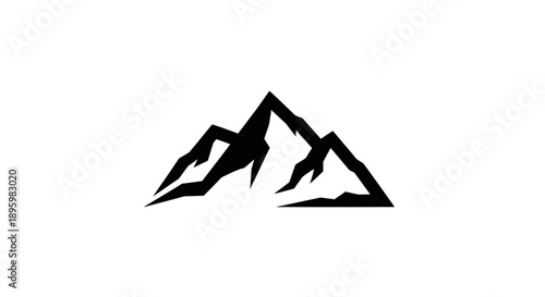 Black Mountain Peak Silhouette Logo