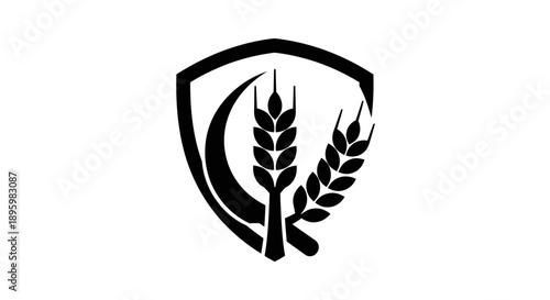 Shield with Wheat Stalks and Sickle