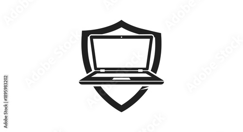 Laptop shield icon