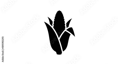 Corn cob silhouette icon