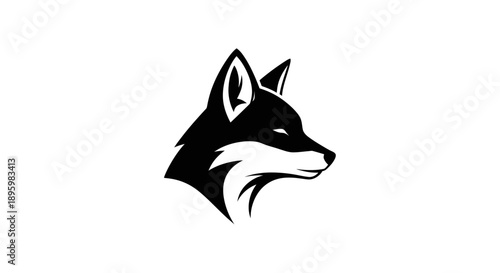Black fox head illustration