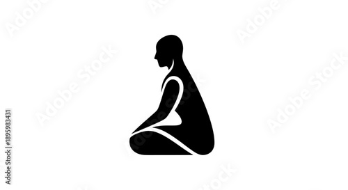 Figurative silhouette of a person meditating