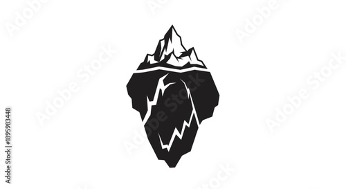 Black and white iceberg illustration
