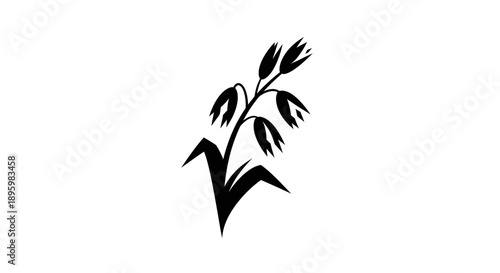 Oat stalk silhouette