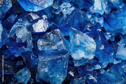 Close up view of vibrant blue vitriol crystals showcasing the beauty of copper sulfate