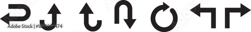 way direction arrow sign. Mega set of way direction arrow sign. Way sign. Road navigation arrows. Black Arrow Sign Direction Icon Set. Vector Image