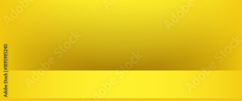 A minimalist 3D podium background in vibrant yellow and gold gradients. Ideal for product displays, luxury branding, and high-end marketing banners.