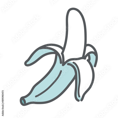 バナナのイラスト（皮をむいた状態/エネルギー補給/間食）