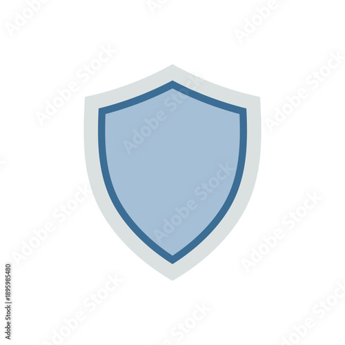 Minimalist Blue Shield Icon - Modern Flat Vector Illustration for Cybersecurity, Data Protection, and Safety Branding