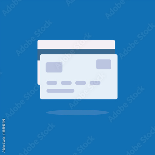 Minimalist Credit Card Icon - Modern Flat Vector Illustration of Bank Cards for Online Payment, Finance, and E-commerce Branding