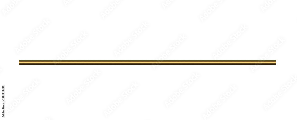 Fototapeta premium Beauty long brass pipe, horizontal. On isolated transparent background.