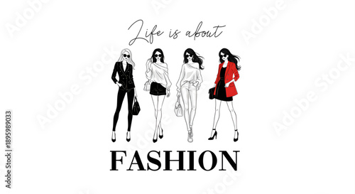 Fashion women group illustration