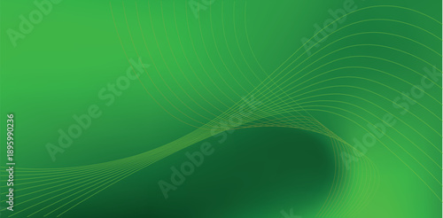Green Abstract Dynamic Wave Line Gradient for Modern Technology Design