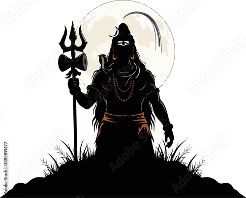 Happy Maha Shivratri – Divine Shiva Silhouette Vector