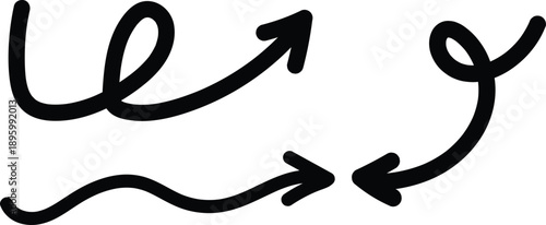 A stylized illustration of interconnected arrows in a handwritten style