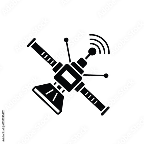Satellite Icon – Space Communication Orbit Technology Symbol