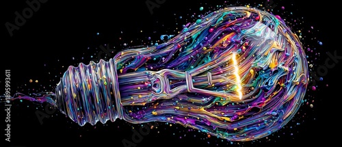 Colorful Lightbulb - A Creative and Artistic Representation of Ideas.